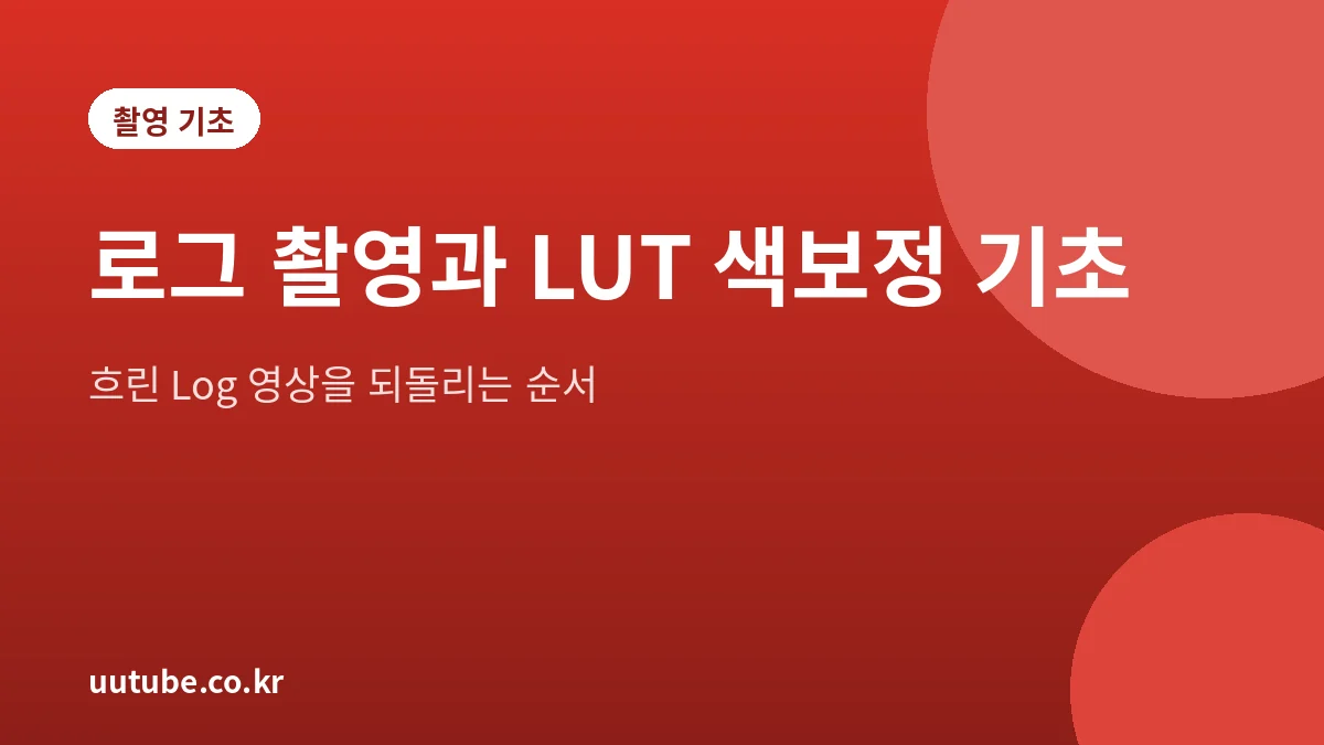 로그 촬영과 LUT 색보정 기초를 설명하는 대표 그림