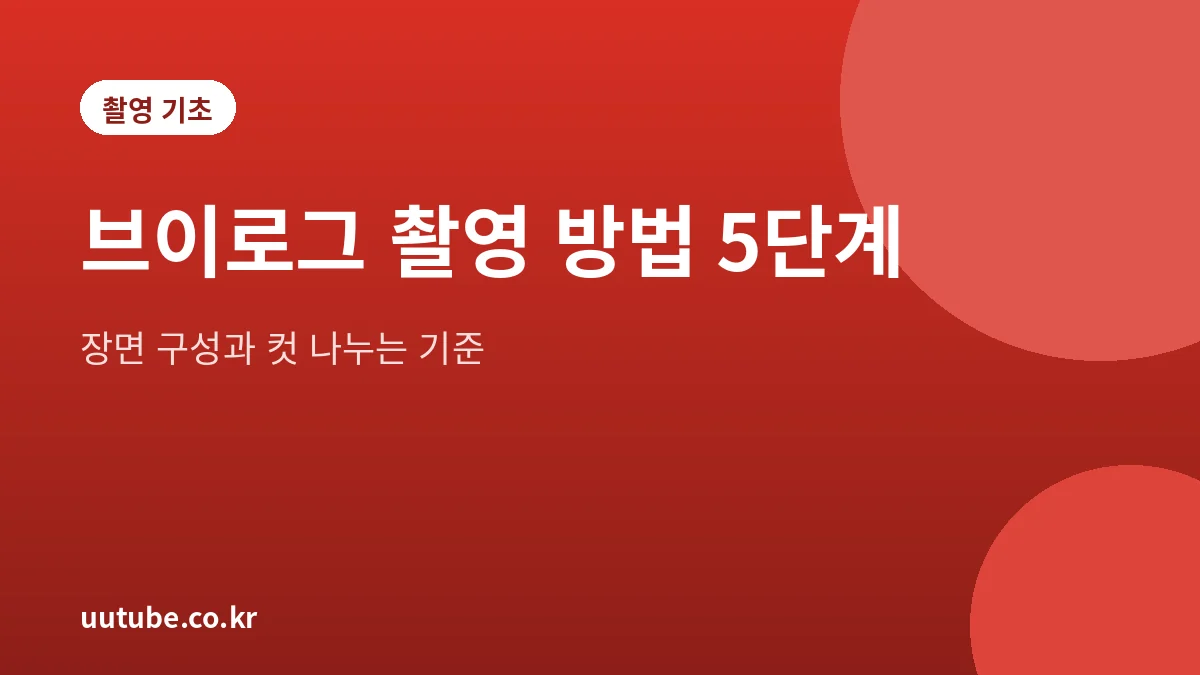 브이로그 촬영 방법과 장면 구성, 컷 나누기를 정리한 대표 그림