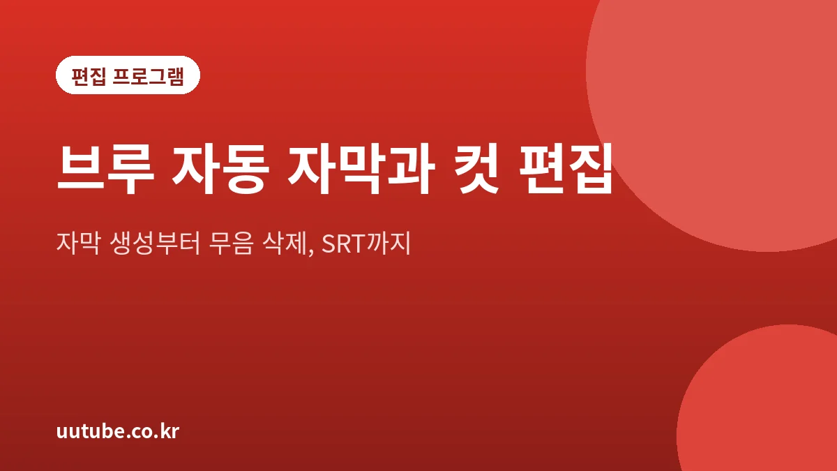브루 자동 자막과 컷 편집 과정을 정리한 대표 그림