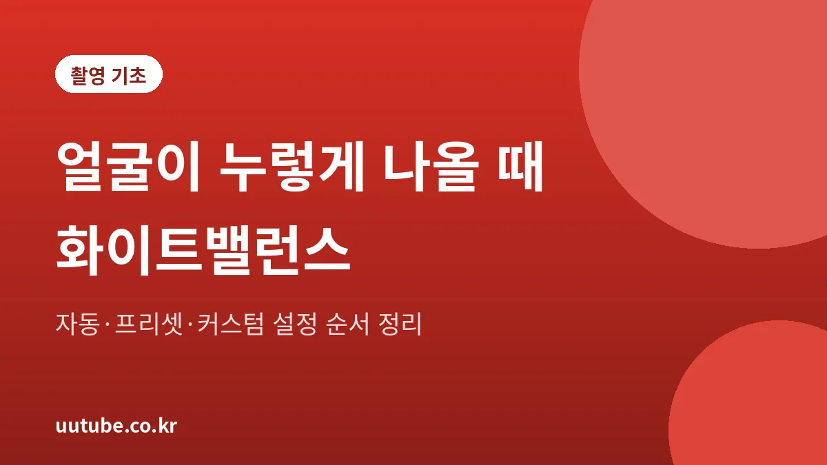 영상 화이트밸런스 맞추기 방법을 정리한 대표 그림